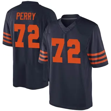 Limited Men's William Perry White Road Jersey - #72 Football Chicago Bears  100th Season Vapor Untouchable